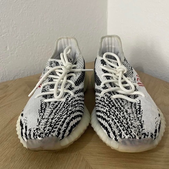 Adidas Yeezy Boost 350 V2 Zebra White Black Red Size US 7.5 UK 7 EUR 40 2/3 - Picture 3 of 4